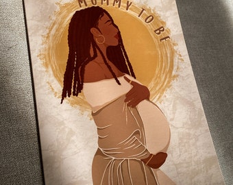 Black Mummy To Be, with braids / locs Special Mummy To Be, Mum To Be Card, Pregnancy Card, Baby Shower Card, Baby Boy Girl,  Birthday,