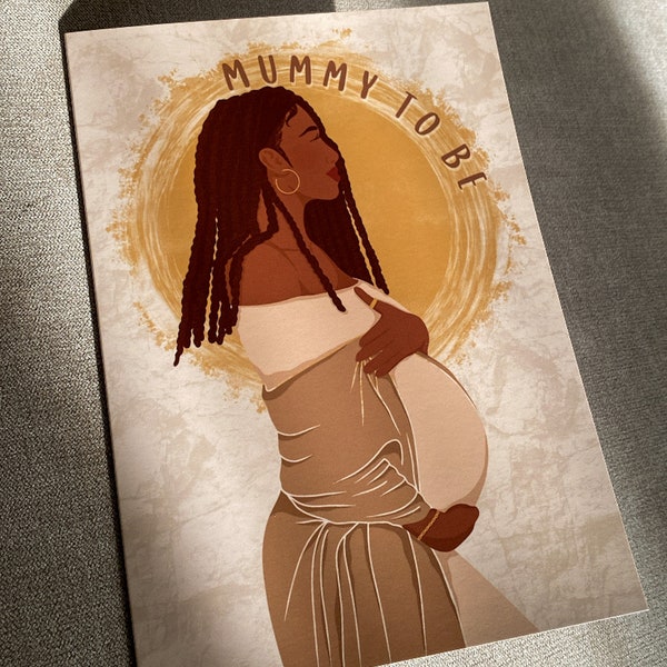 Black Mummy To Be, with braids / locs Special Mummy To Be, Mum To Be Card, Pregnancy Card, Baby Shower Card, Baby Boy Girl,  Birthday,
