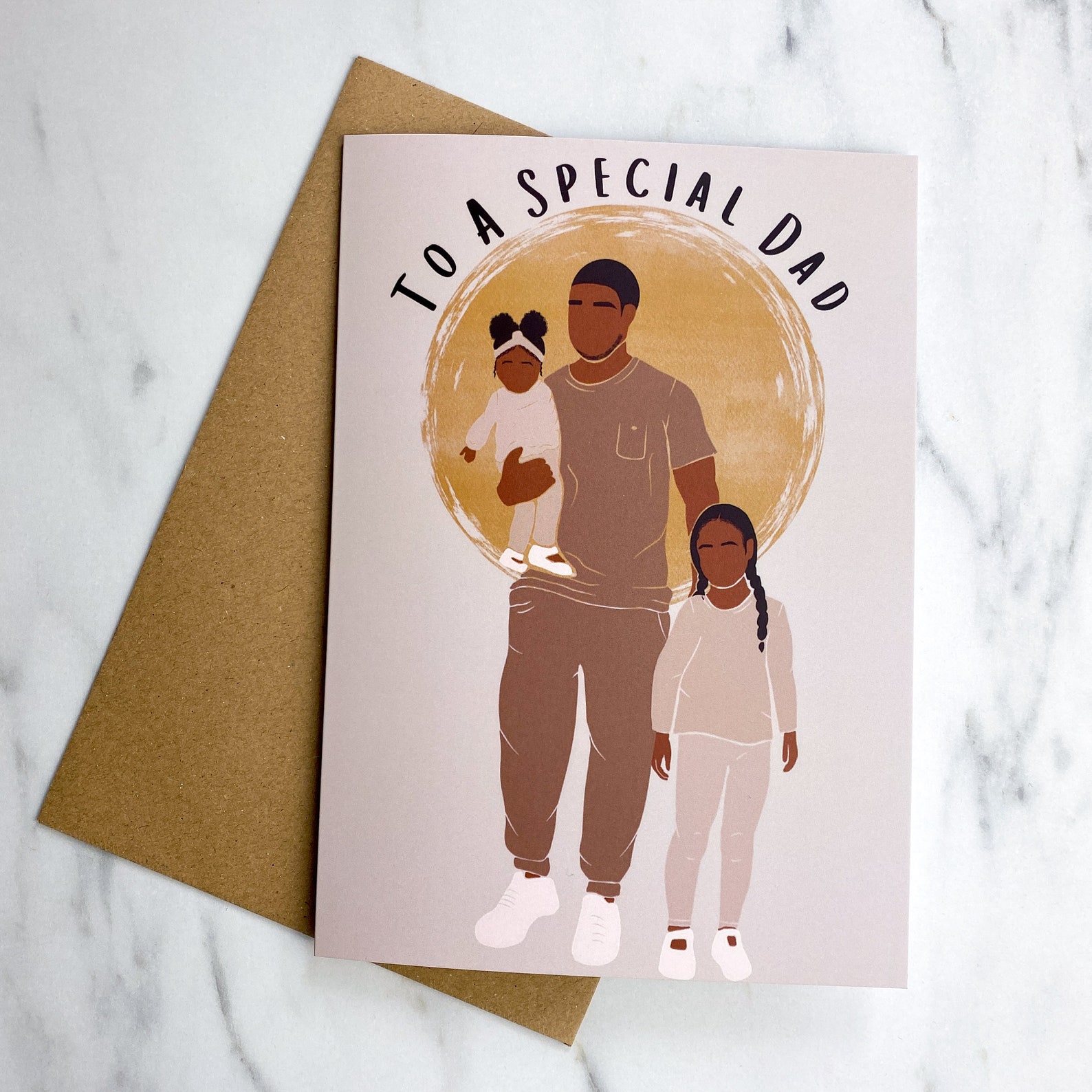Black Fathers Day Card Two Children Fathers Day Card Girl Etsy