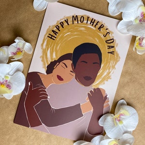 I love you mummy Mixed Race / Black Mother’s Day Card - Mother and daughter Woman, Black Greeting Cards Girl Boy Daughter African American