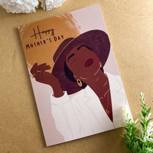 Zwarte Moederdagkaart - Black Queen Black Woman, zwarte wenskaarten Black Girl Magic Diverse donkere huid Afro-Amerikaans