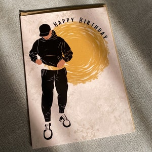 Cartão de aniversário para homem negro. Homem negro. Cartões de felicitações elegantes, afro-americanos, étnicos, com melanina, para adolescentes, meninos, moleca, mestiços, birraciais.