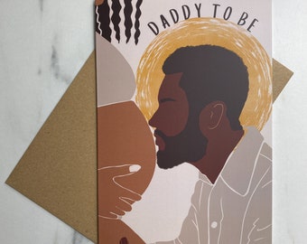 Black Fathers Day Card. Black Dad Greetings Card. Birthday Card. New Dad. Blank. First Father’s Day. Daddy to Be, Father to be