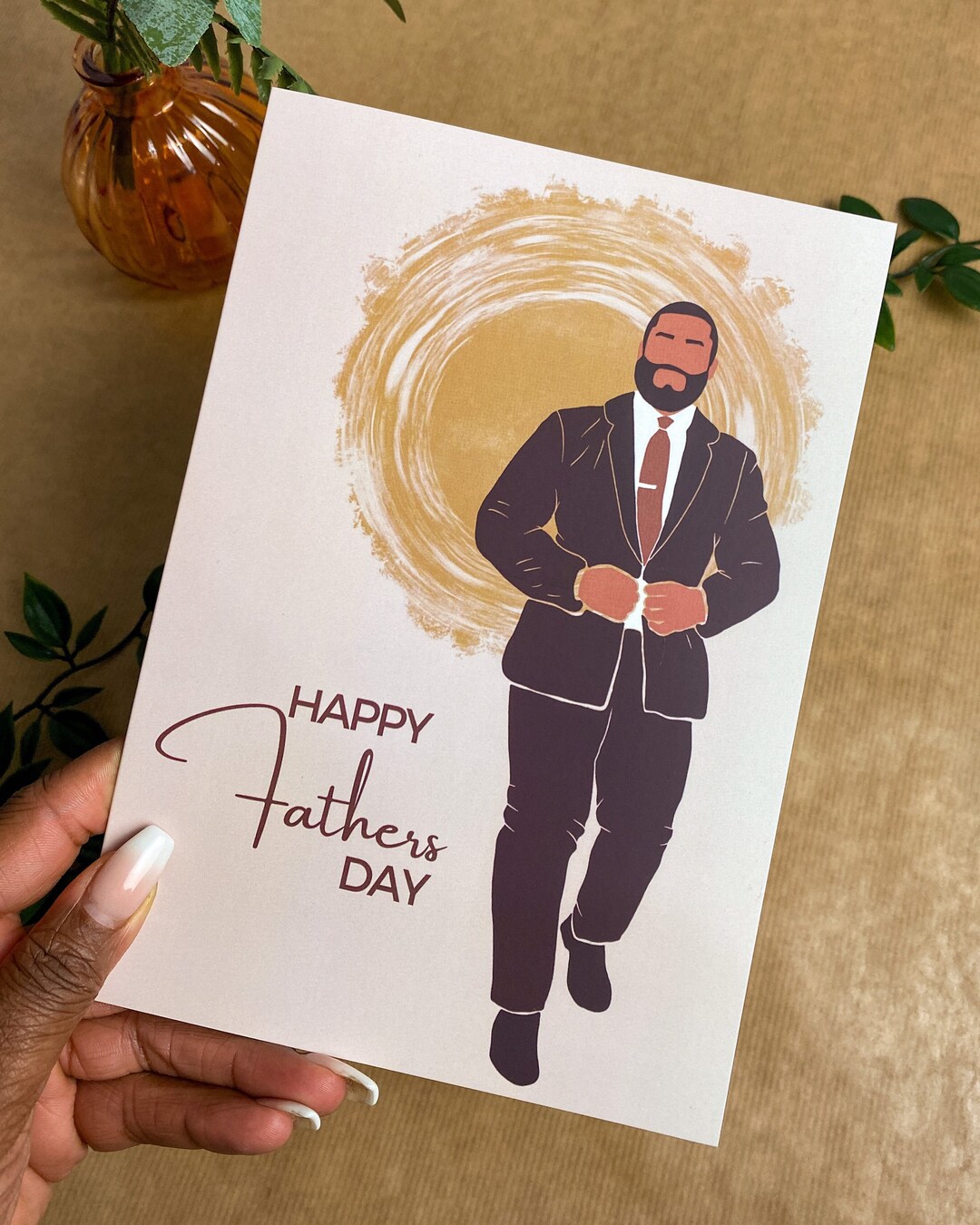 Black Fathers Day Card. Black Dad Card. Black Man / Birthday Card