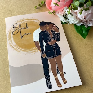 Selfie Lovers Black Couple Valentijnsdagkaart, Black Love, divers Afro-Amerikaans gemengd ras kussende geliefden Valentijnsdag