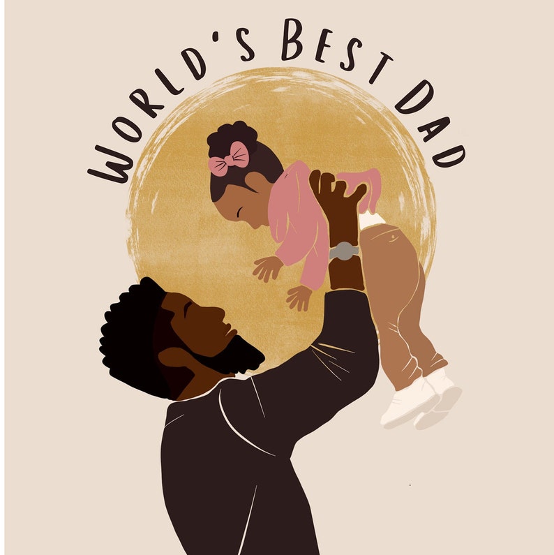 Black Fathers Day Card. Black Dad Greetings Card. Best Girl - Etsy