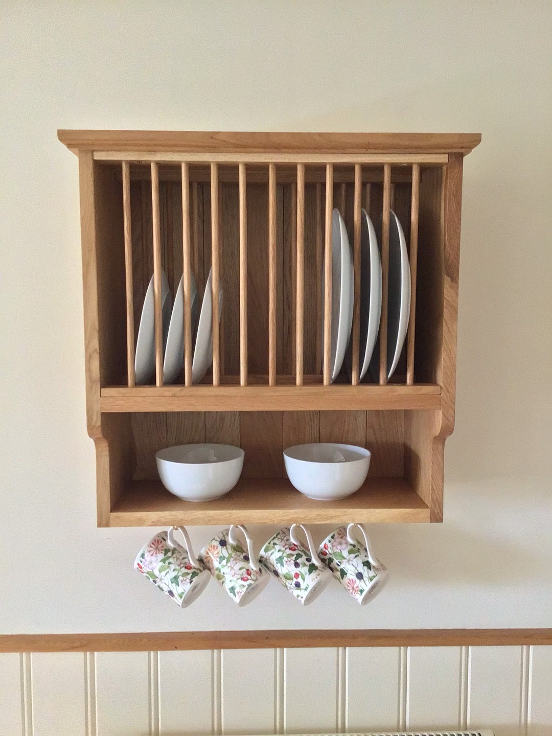 Plate Racks Argos Handcrafted Oak Plate Rack ***12 Plates*** - Etsy UK