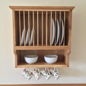 Handcrafted Oak Plate Rack ***12 Plates***