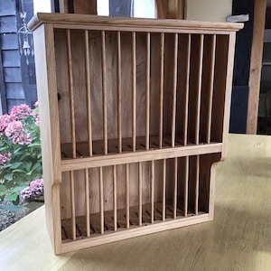 Handcrafted Oak Plate Rack Two-tier ***12 Plates****
