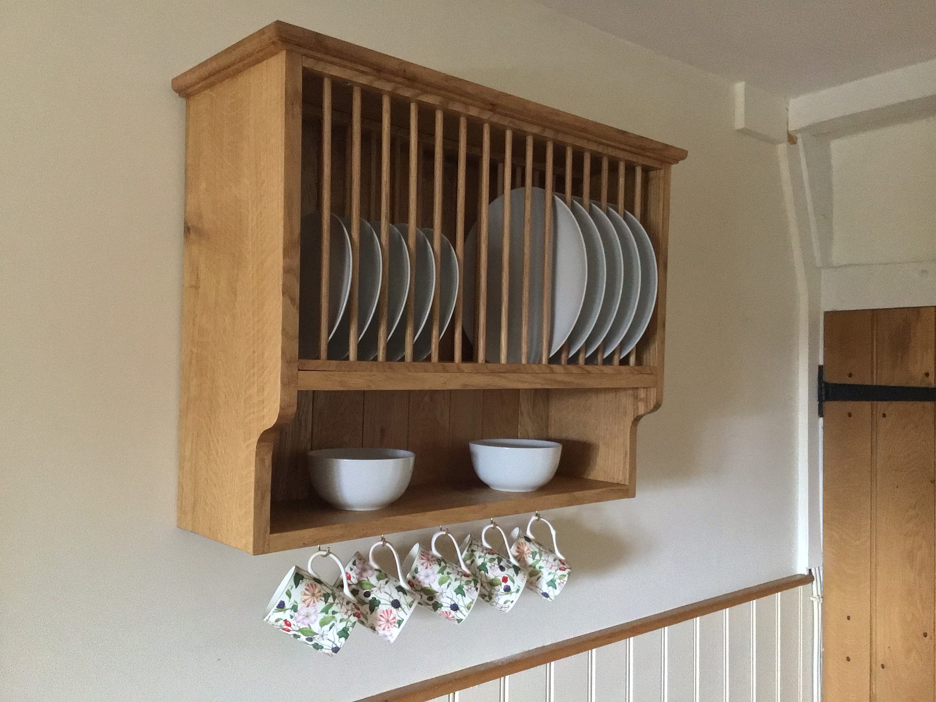 Handcrafted Oak Plate Rack Etsy
