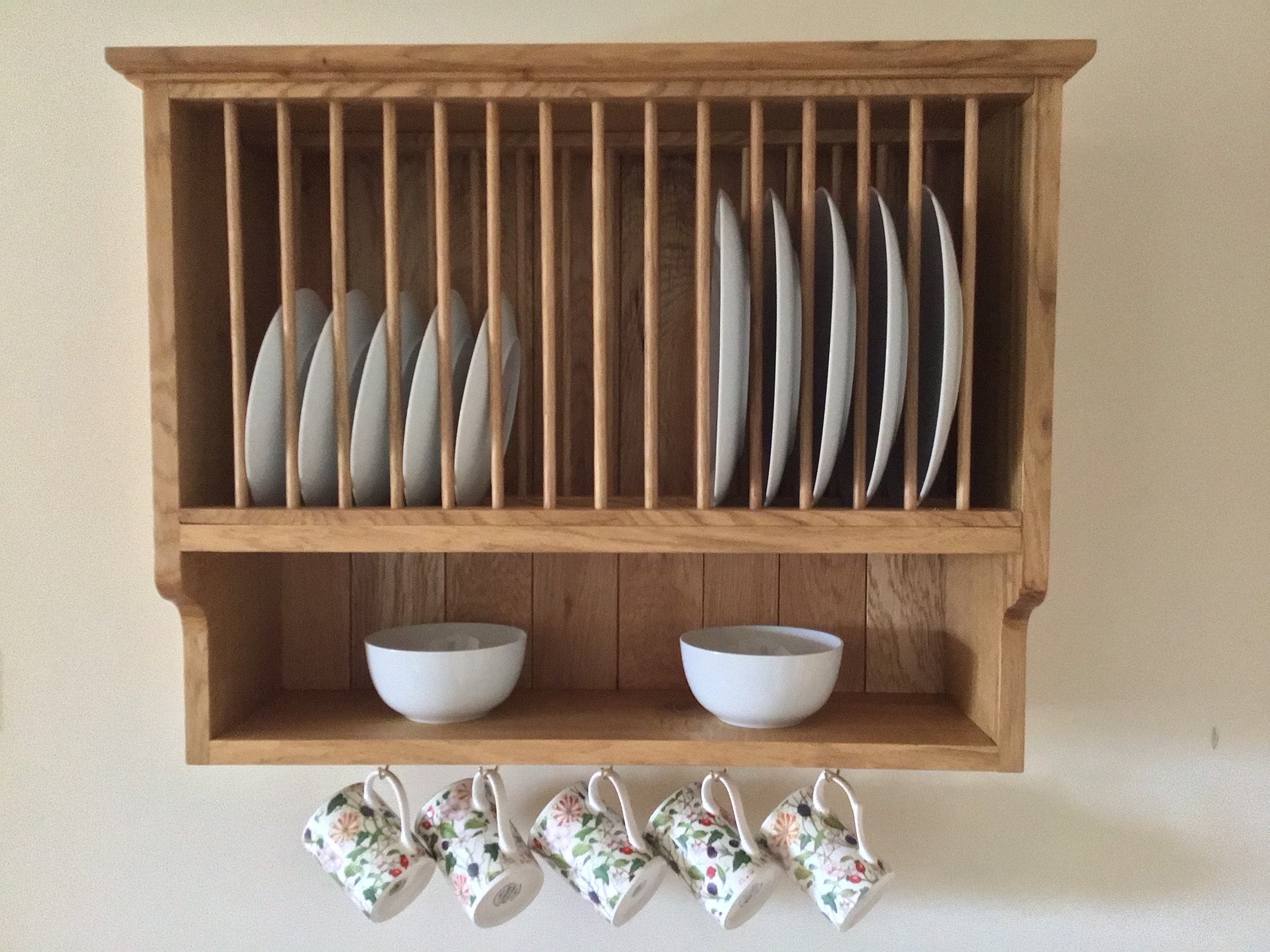 Oak plate rack insert sale