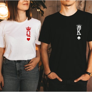 Camicie per coppia Re e Regina, Camicia Regina di Cuori, Camicia Re di Picche, Lui e Lei, Camicie per coppie, Camicie per coppie alla moda