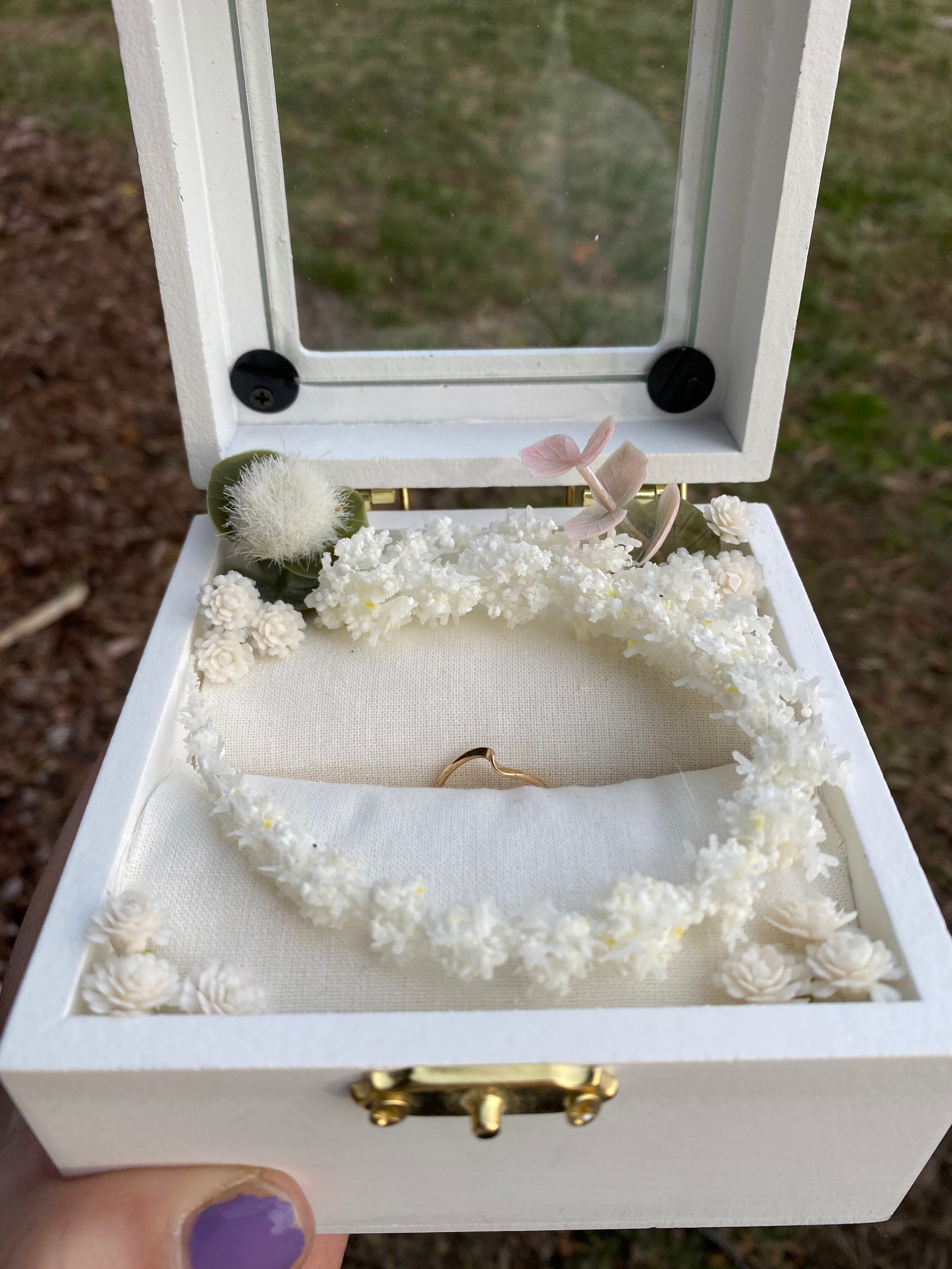 Unique Flower Engagement Ring Box Etsy