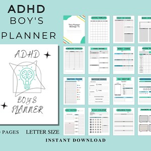 Planer ADHD dla dzieci do druku planer szkolny i organizator/nastolatkowie Planer ADHD z motywującymi cytatami dla dzieci/nastolatków neuroatypowych pdf