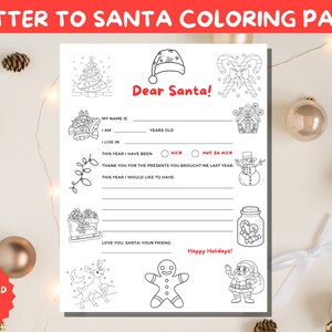 Lieber Santa Brief Malvorlage Weihnachten Wunschliste Weihnachten Kinder Aktivität Santa Wunschliste Winter Malvorlage Santa Christmas List