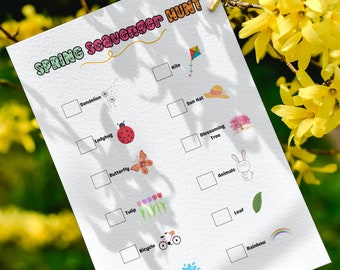 Lentespeurtocht afdrukbaar, Natuur-Pasenspeurtocht - Kinderspeurtocht Buitenactiviteit Schattenjacht binnen-buiten Ik bespioneer spel