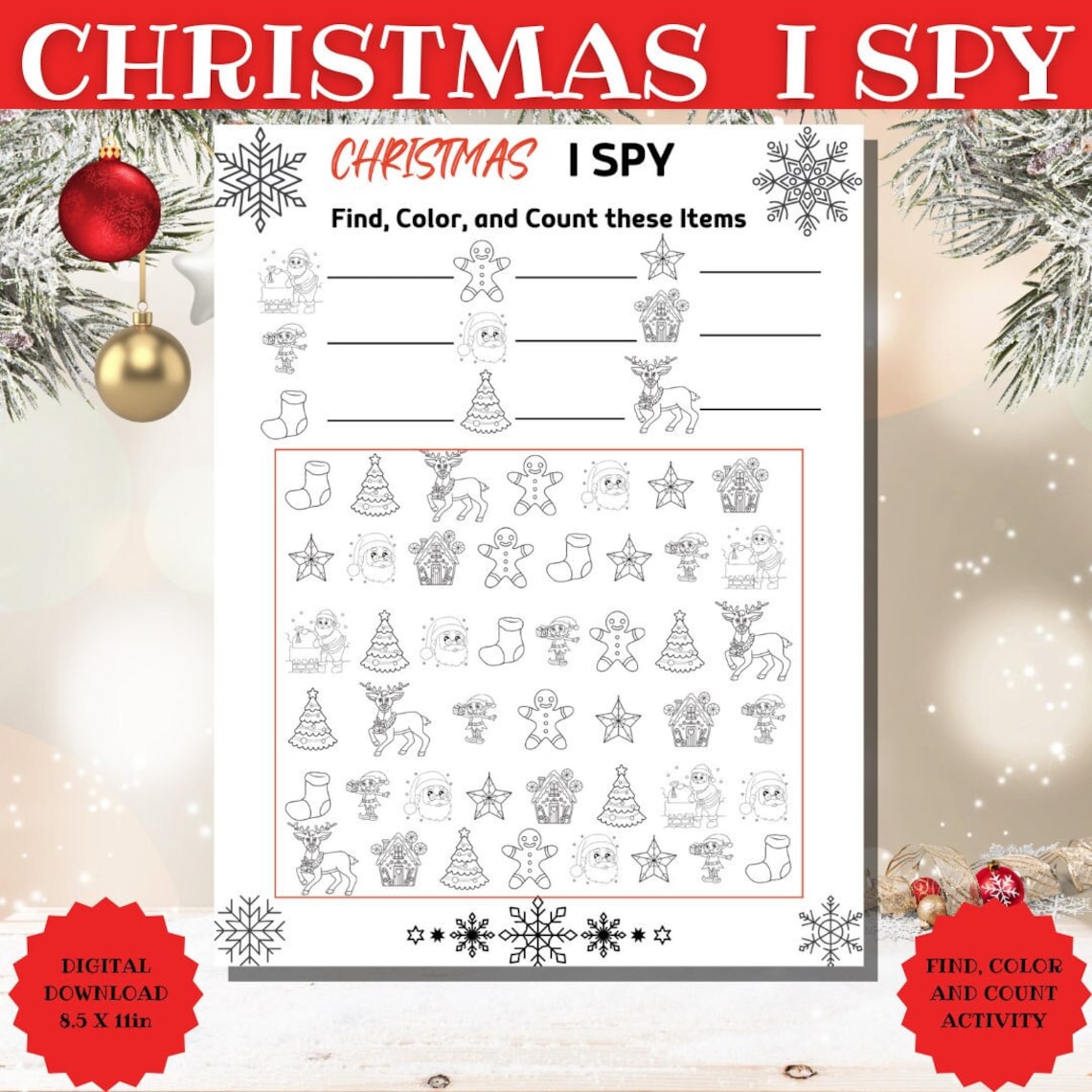 Christmas I Spy Printable Activity Kid #39 s Christmas Party Game Busy Christmas I Spy Printable Activity Kid #39 s Christmas Party Game Busy