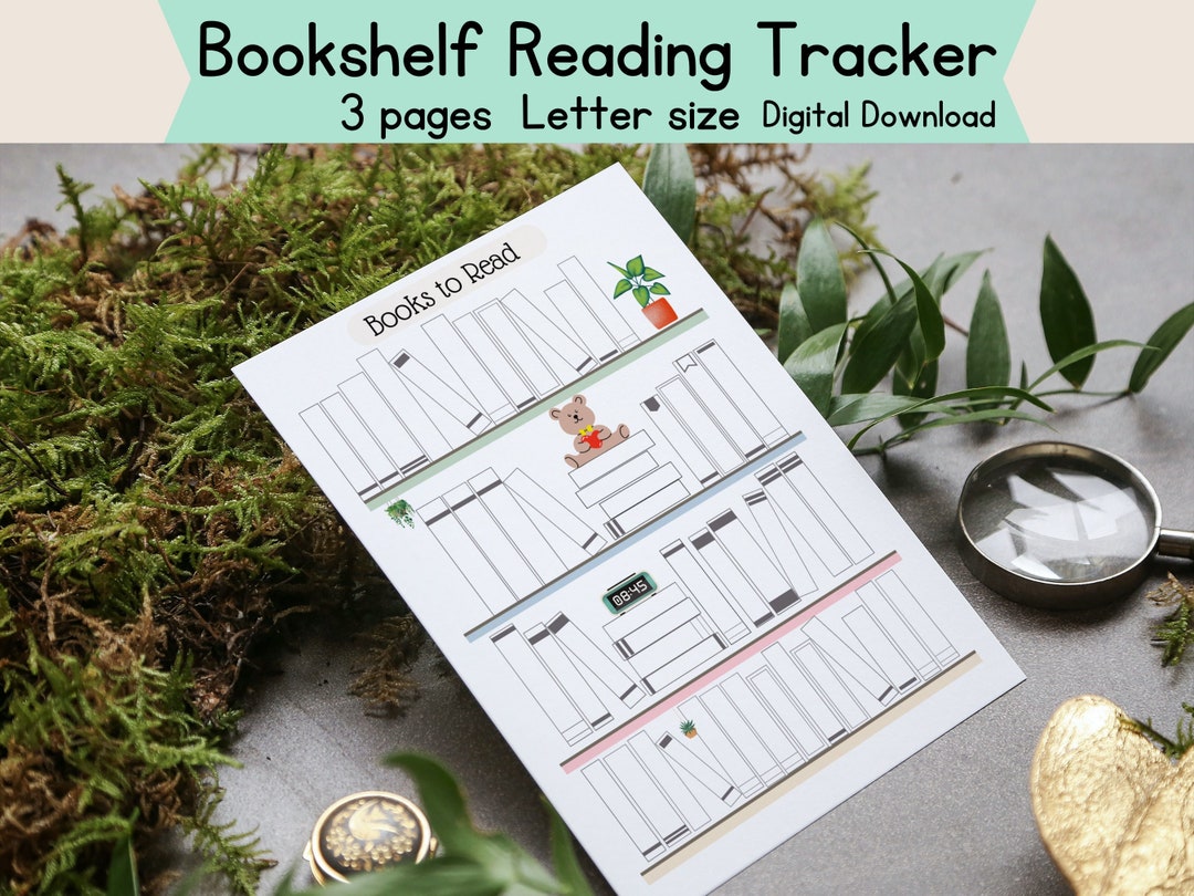 Bookshelf Reading Log, Bujo Reading Tracker, Book Review Printable