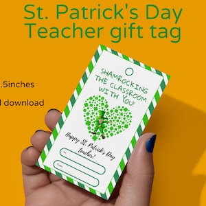 Etiqueta de agradecimento Sham-Rocking para presente do professor do Dia de São Patrício, etiquetas de presente Shamrock para funcionários e professores, obrigado, presentes para educadores,