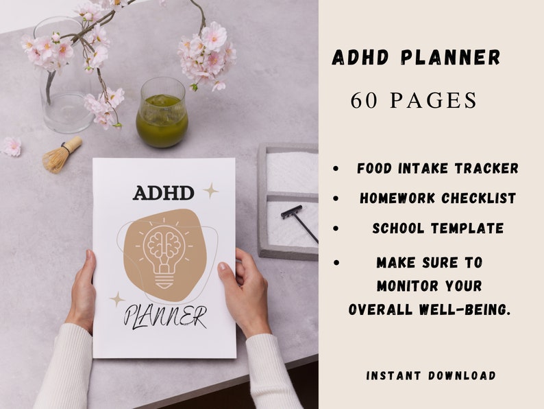 ADHD Planner for Kids Printable School Planner &amp; Organizer/ Teens ADHD ...