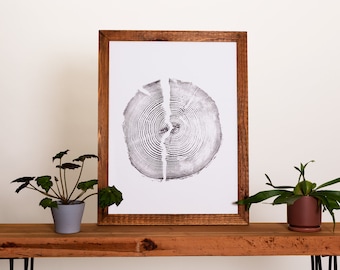 Hand Pressed Tree Ring Print | Douglas Fir - 18x24 | Wall Hanging - Decor - Art