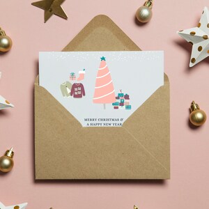 Cartolina di Natale, cartolina d'auguri, buon Natale e felice anno nuovo, stile nordico - Biglietto quadrato con download digitale 14 x 14 cm (5 x 5 pollici)