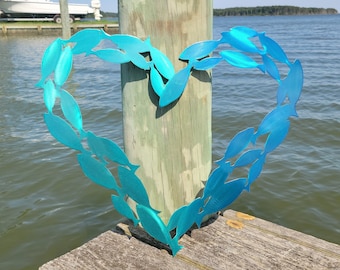 Heart Fish School - Steel Wall Art (FREE SHIPPING)