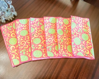 Vintage pink napkins set of 6