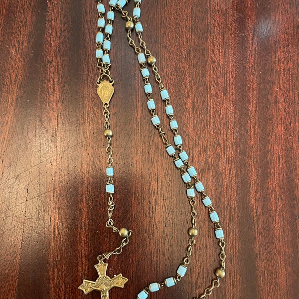 Light blue rosary beads