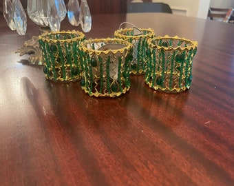 Laura Ashley beaded napkin rings (set of 8)