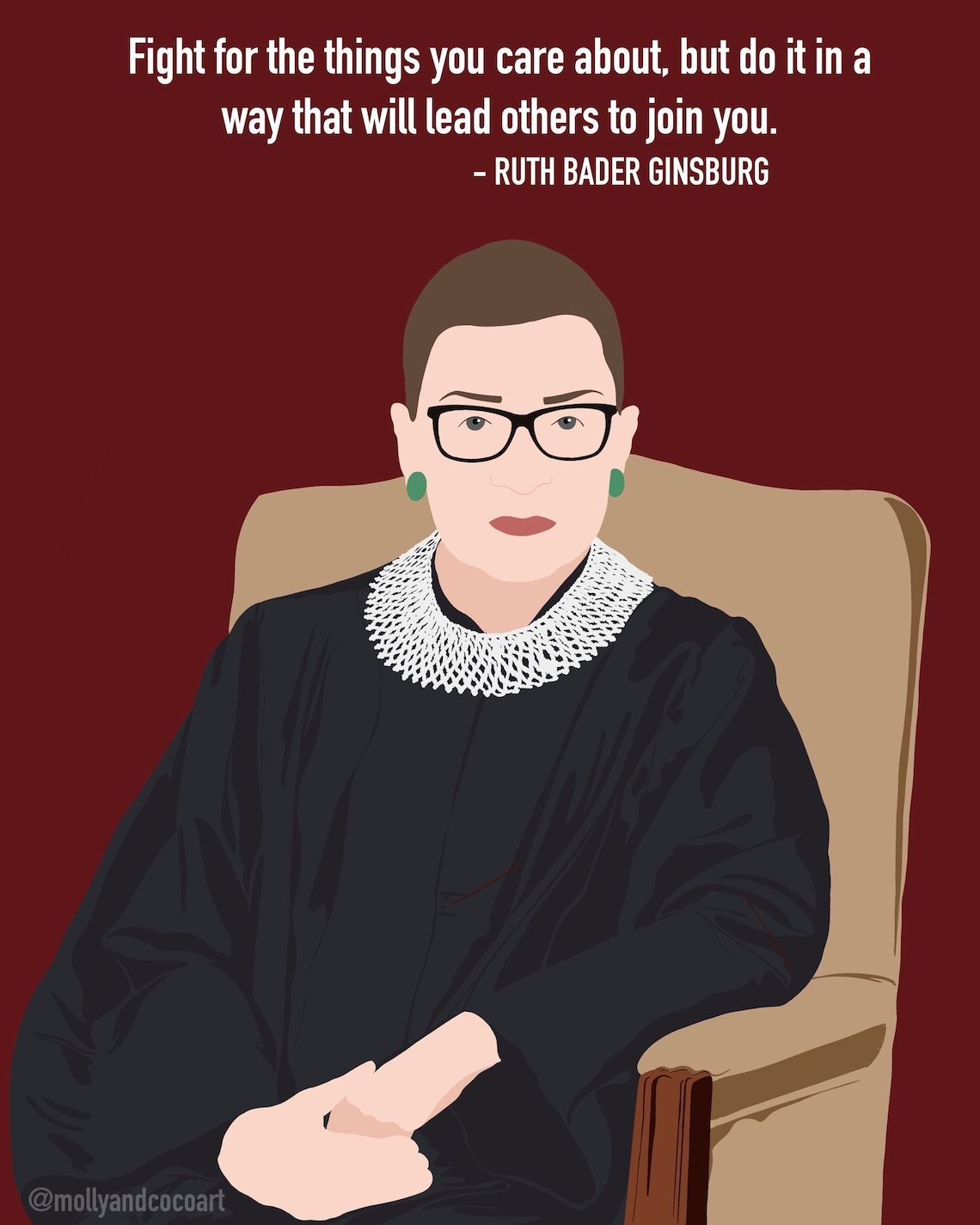 Justice Ruth Bader Ginsburg Quote Poster Digital Art Print | Etsy
