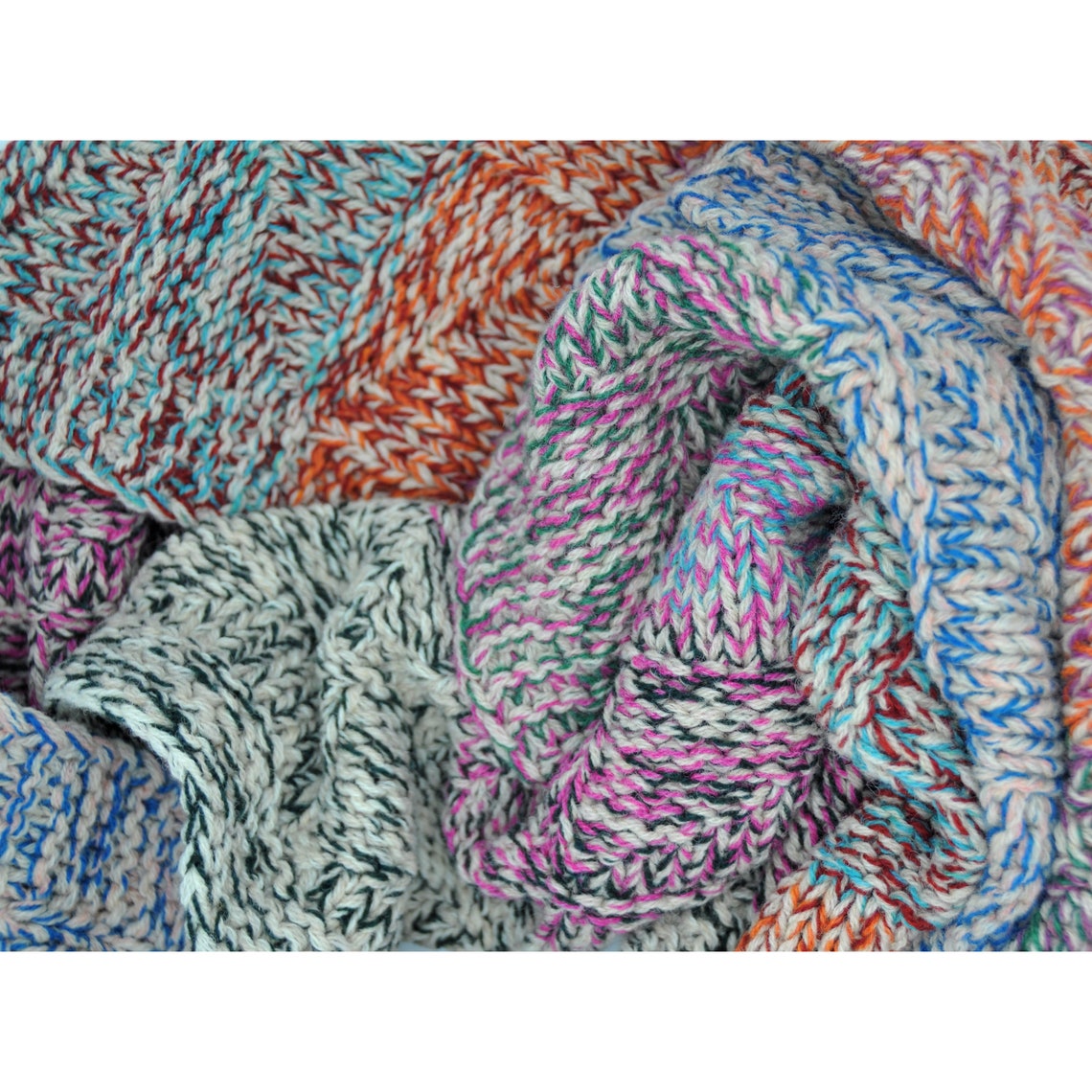 Multicolor knitted blanket Wool blanket handmade Home Etsy