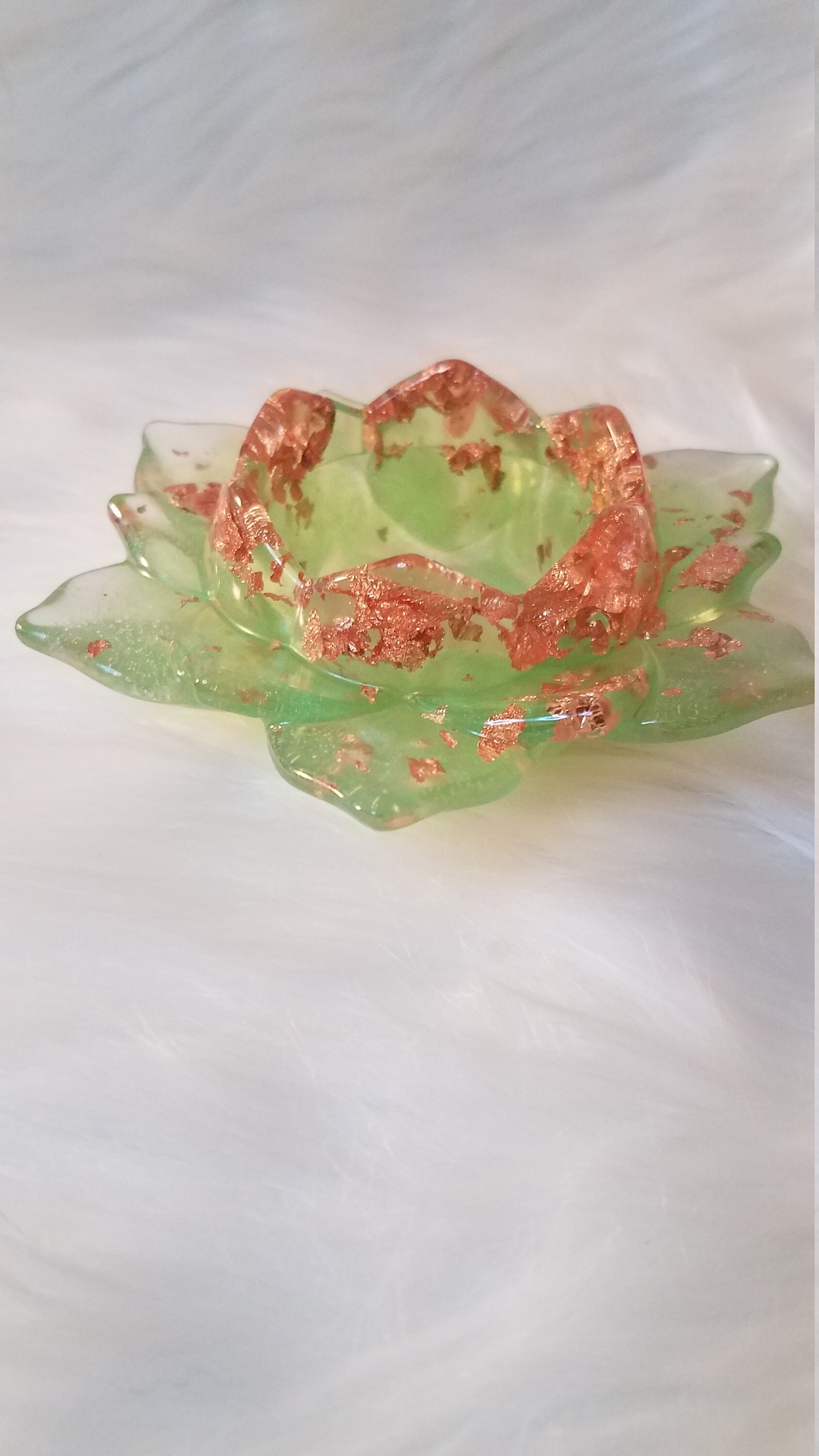 Custom Resin Flower Candle Holder with Rose Gold Center Etsy