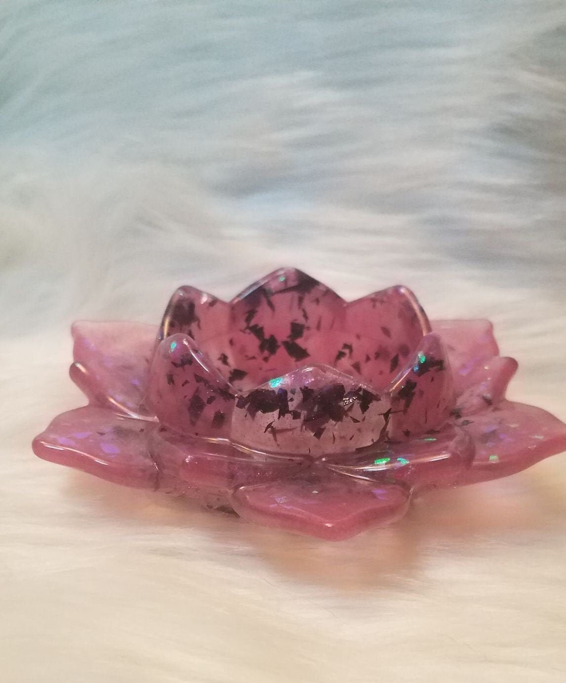 Custom Resin Flower Candle Holder with Rose Gold Center Etsy
