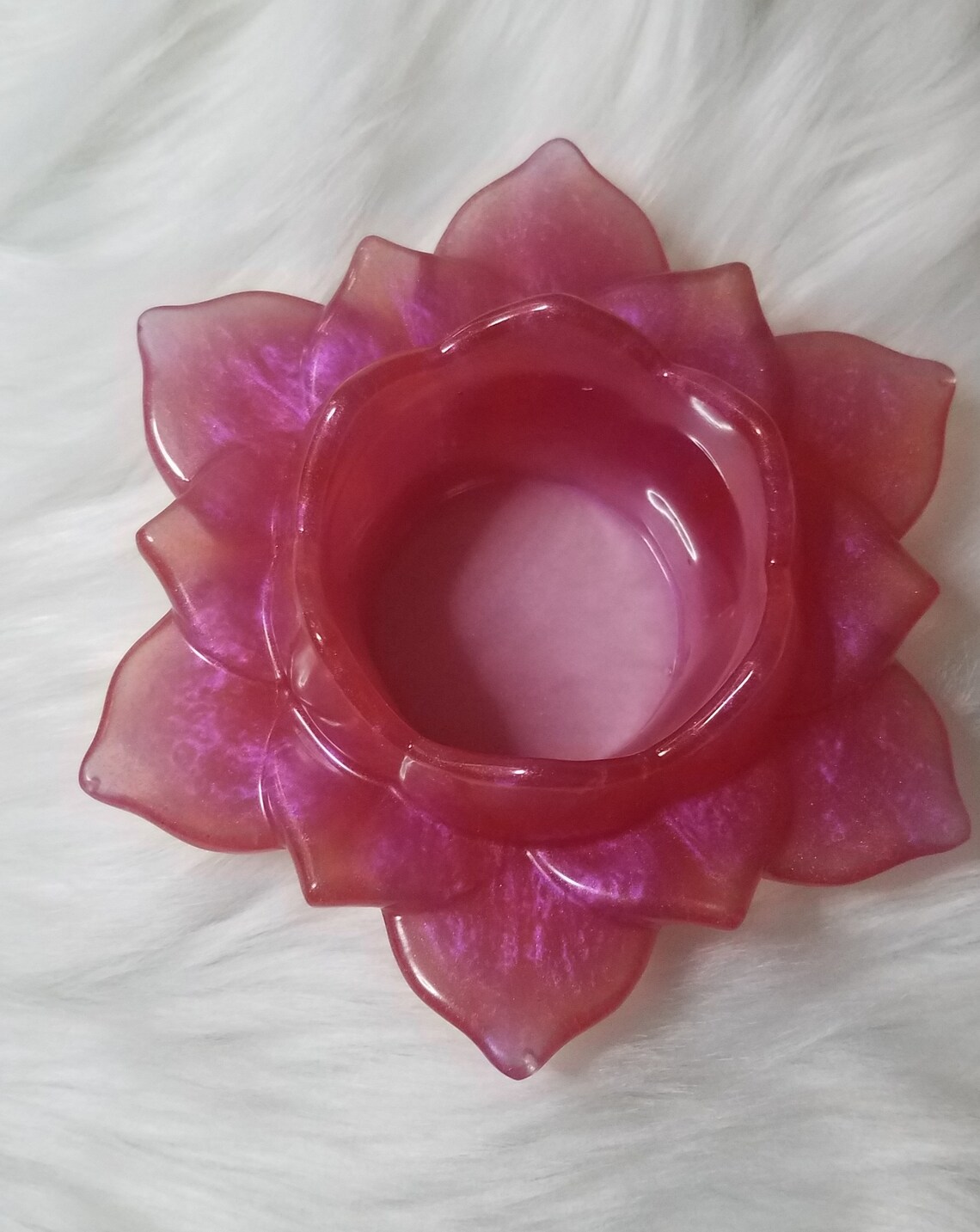 Custom Resin Flower Candle Holder with Rose Gold Center Etsy