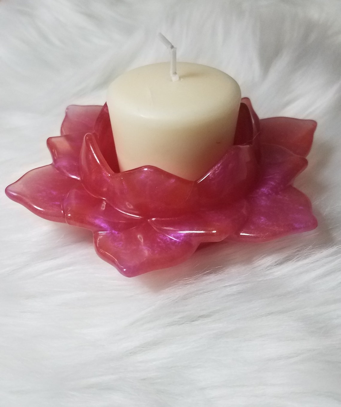 Custom Resin Flower Candle Holder with Rose Gold Center | Etsy