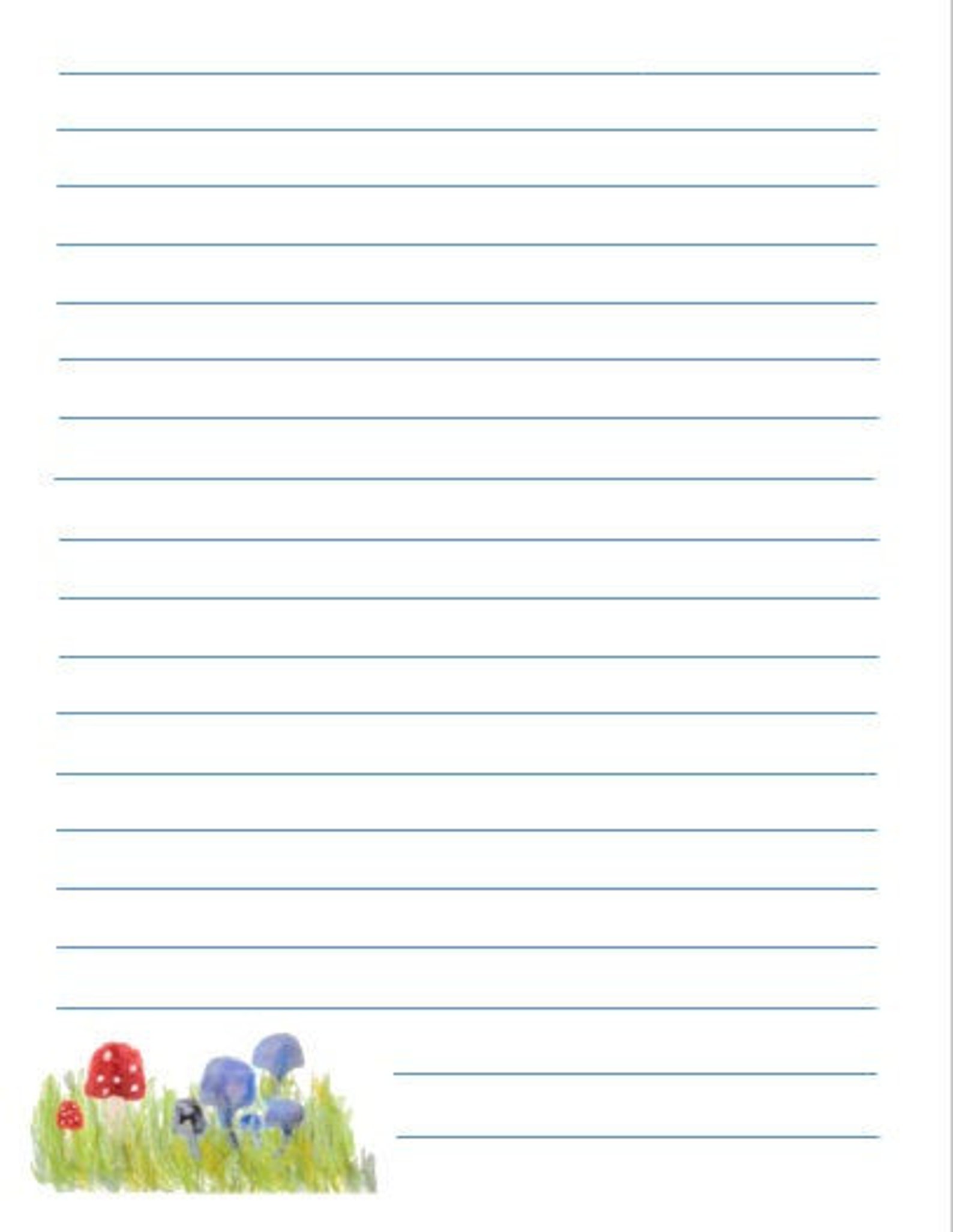 Printable Watercolor Mushroom Stationery | Etsy