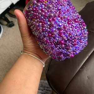 Purple bling tumbler