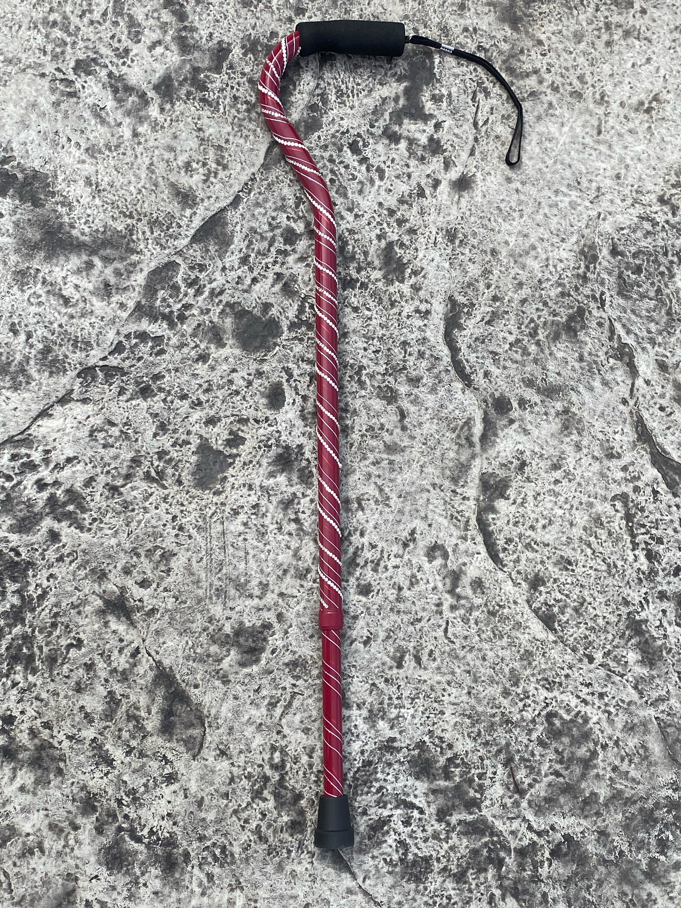 Must See Adjustable Candy Cane Walking Cane HandRhinestoned Etsy