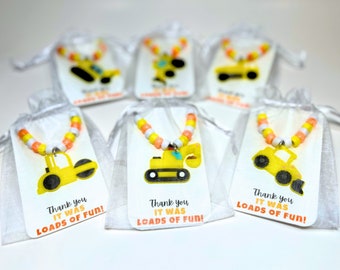 Construction Party Favors for Kids Construction Birthday Theme Boys Dump Truck Necklace Vehicle Excavator Digging It 3rd 4th 5th 6th 7th