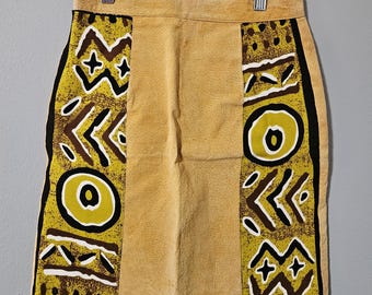 Geometric Leather Skirt