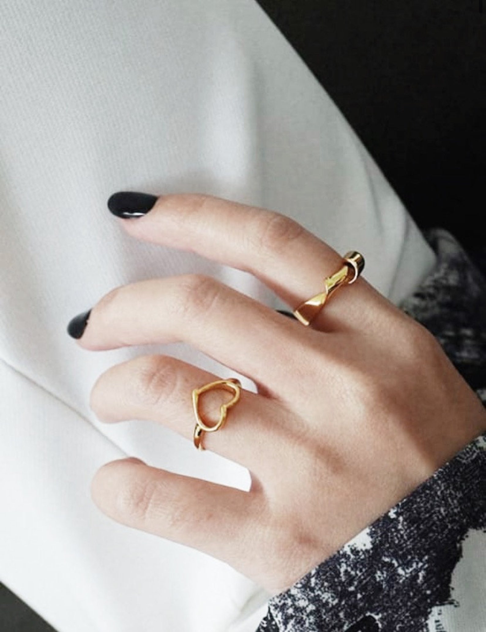 18k Gold Plated/925 Sterling Silver Fashion Irregular Ring Etsy