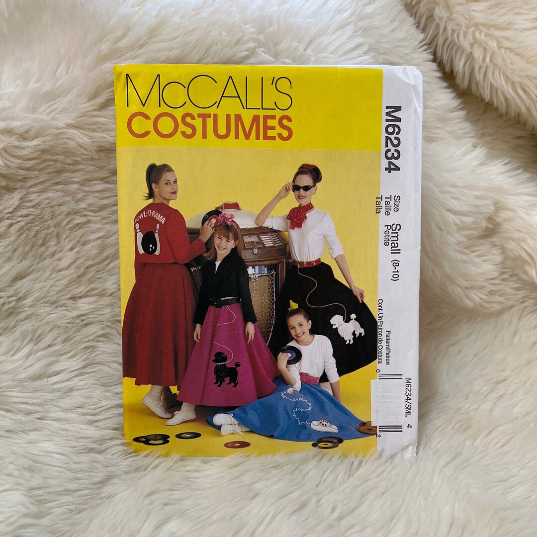 Mccalls Costume Sewing Pattern M6234 1950s Poodle Skirt Etsy