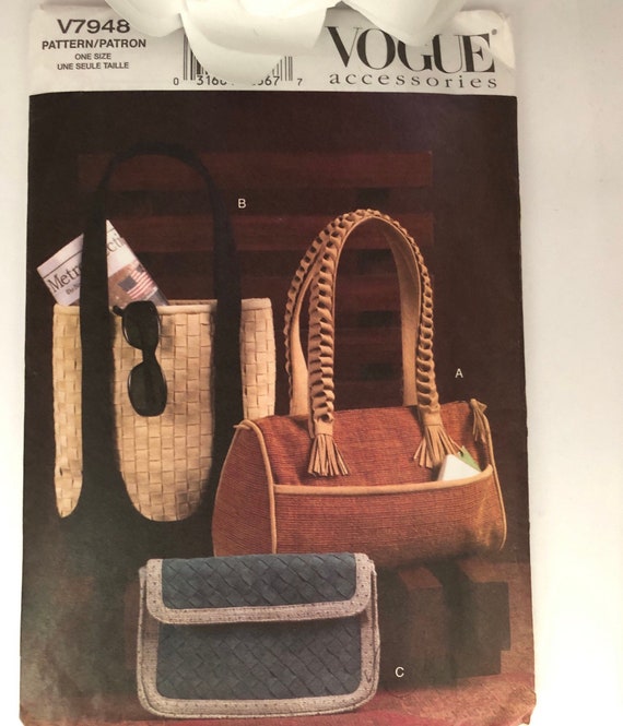Uncut Vogue Sewing Pattern Shoulder Bag, Vogue 634 7812 Accessories, Sewing  Pattern, 6 Lined Bags, Inside Pocket, Purse FF - Etsy