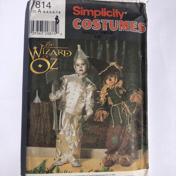 Simplicity Costume Pattern 7814 UNCUT Tin Man Scarecrow