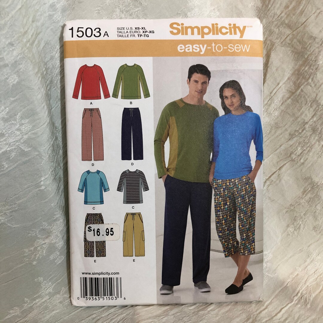 Simplicity 1503 Unisex Lounge Wear in 8 Looks Sz S-XL - Etsy