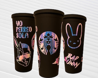 personalized cups Bad bunny cold cup bd bunny Starbucks cup bad bunny merch