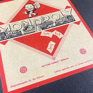 MONOPOLY - EDITION CARLIT - Zürich - pädagogisch wertvoll - ein Spiel für Jung und Alt - &quot;Originalausgabe für die Schweiz&quot;
