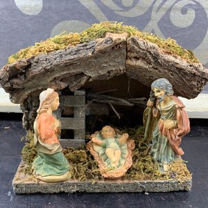 Original wooden nativity scene - crib - Christmas decoration - 1960s