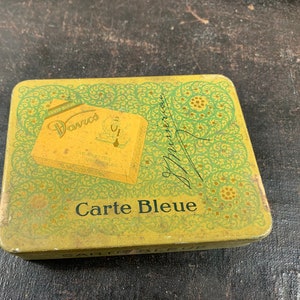 Vintage tin of 20 cigarettes Orientales Davros Carte Bleue - D. Missirian